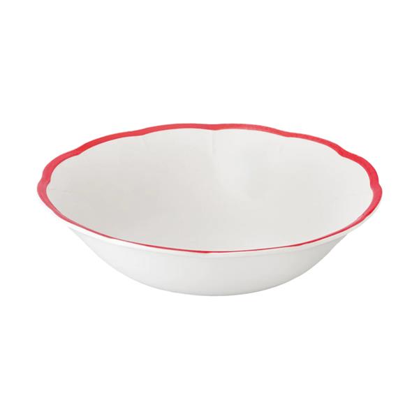 Салатник с цветным кантом (красный) d 23,7 см Petalo