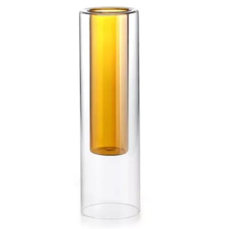 Ваза IVV 30 см двойное стекло, amber
