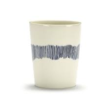 Чашка 330 мл WHITE SWIRL-STRIPES BLUE