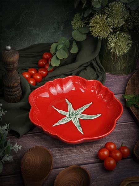 Тарелка глубокая d 26 см h 4,6 см, Tomato, керамика