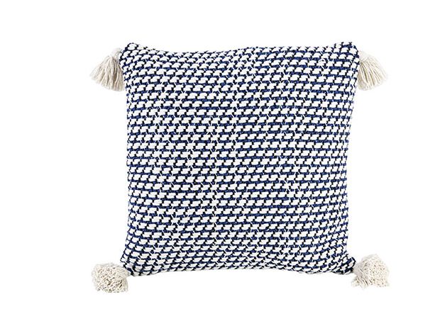 Подушка декоративная 45X45XH10CM, текстиль, цвет синий