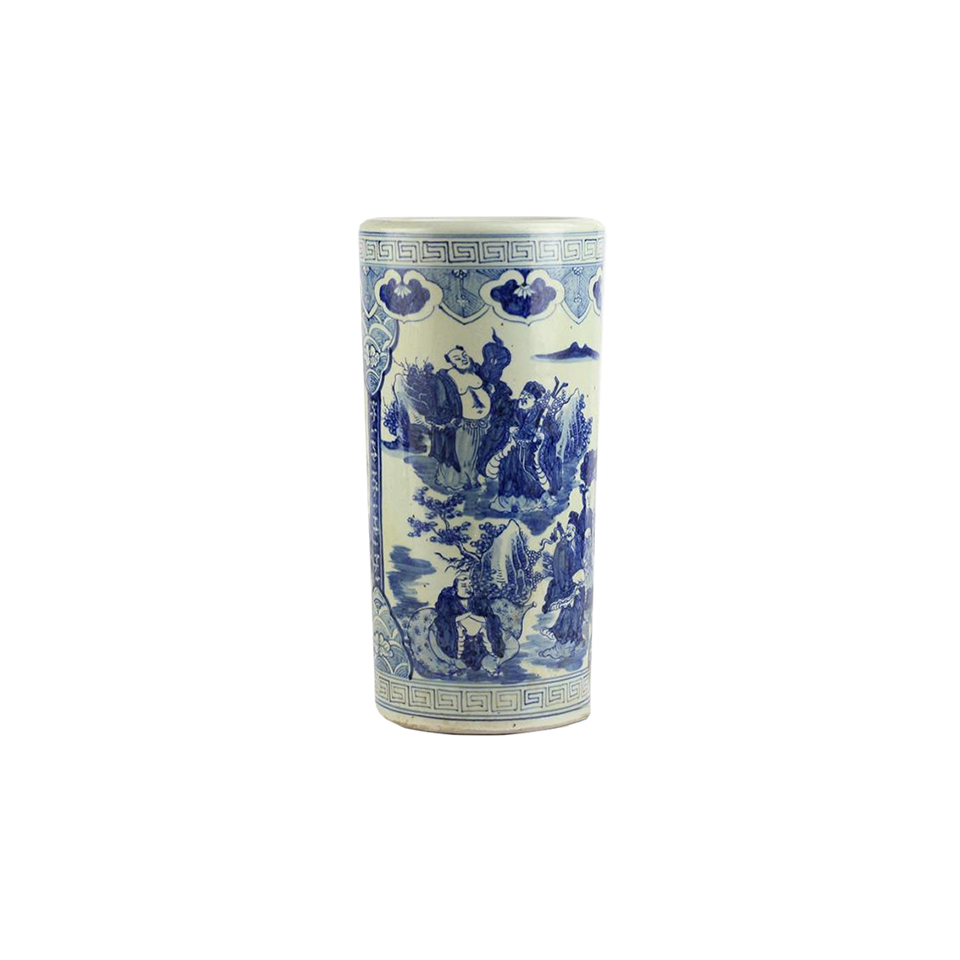 Ваза керамическая Blue/White прямая 19,5*38 см