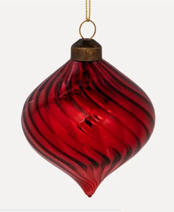 Подвес ЛУКОВИЦА D8 см, стекло, темно-красный
