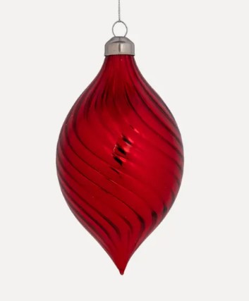 Подвес МИНДАЛЬ 6x12см, стекло, красный