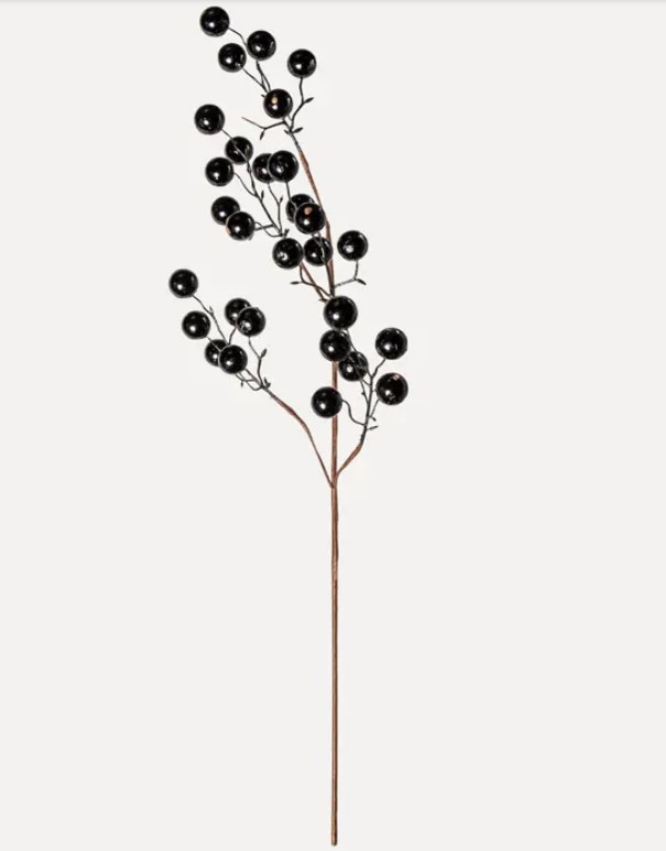 Ветвь ягодная H81 см, пластик, черный