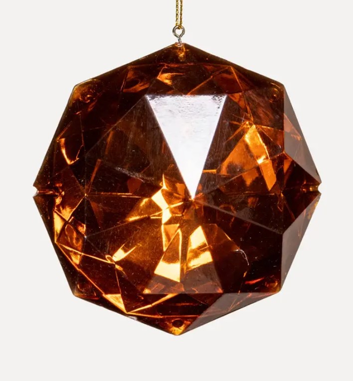 Подвес КРИСТАЛЛ 9x10 см, пластик, коньячный