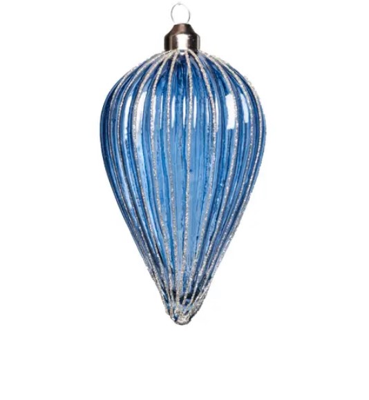 Подвес КАПЛЯ H12 см, стекло, синий