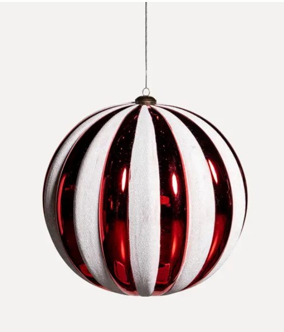 Шар D25 см, пластик, красный, белый