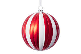 Шар D8 см, стекло, красный, белый