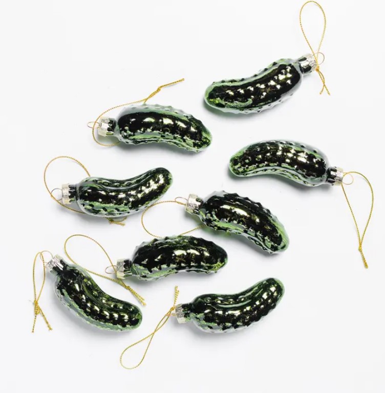 Подвес ОГУРЦЫ 3х3х9 см, 1 шт, стекло, зеленый