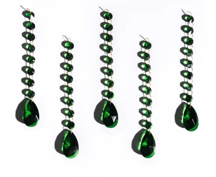 Хруст. цепочка + 1 капля, 5 шт, зеленый