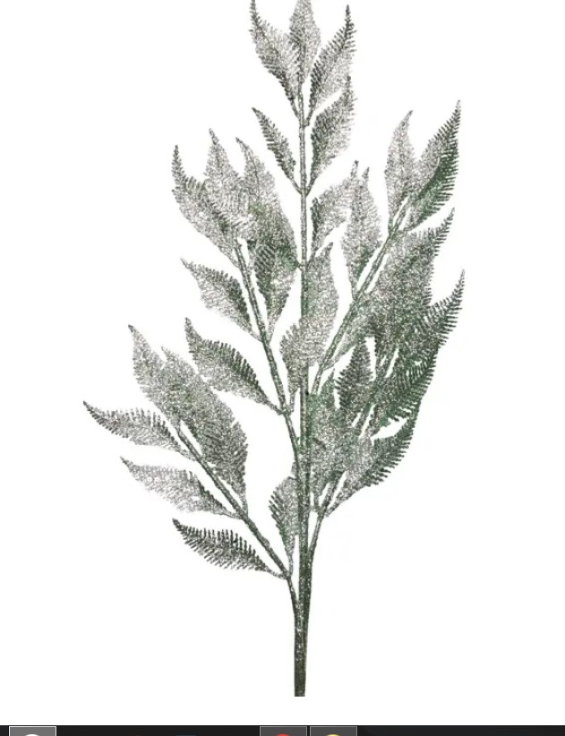 Ветвь L85 см, глиттер, пластик, светло-зеленый