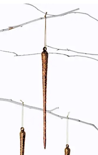 Подвес СОСУЛЬКA Н24 см, стекло, тёмно-золотой