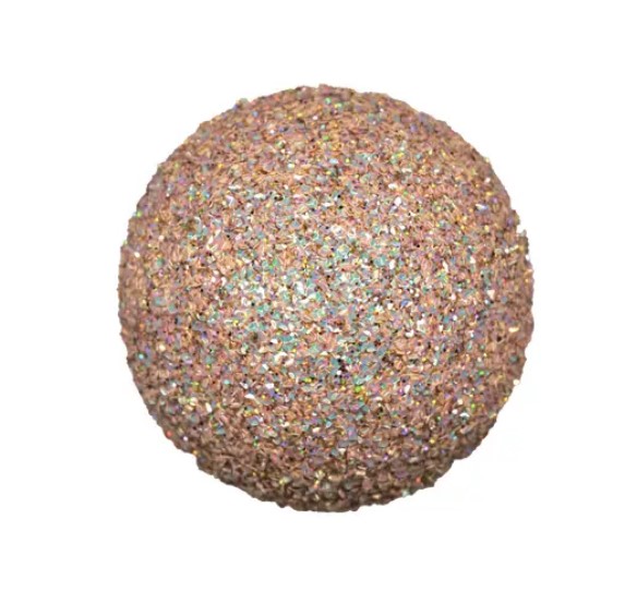 Шар D10 см с блёстками, пенопласт, шампань, мультиколор