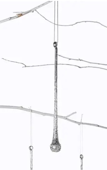 Подвес СОСУЛЬКA Н20 см, стекло, серебряный