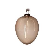 Подвес ЯЙЦО H12 см, стекло, серо-коричневый