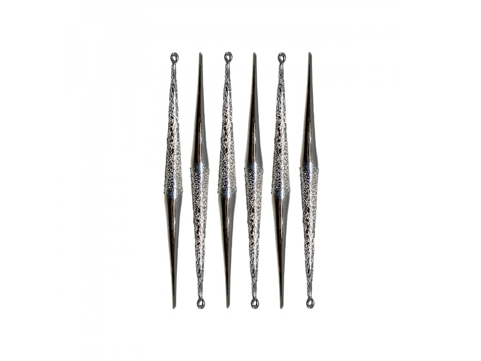 Подвес СОСУЛЬКА H24 см,стекло, серебряный