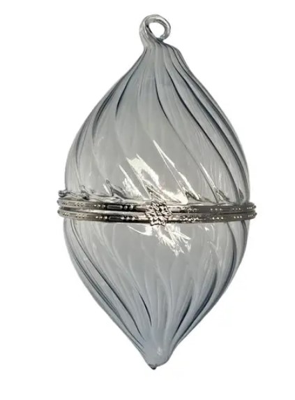 Подвес МИНДАЛЬ ШКАТУЛКА 8x13 см, стекло, голубой