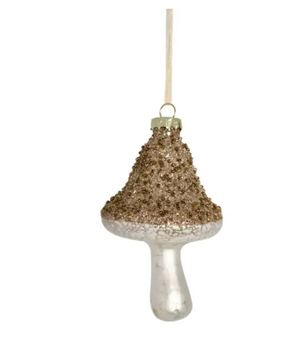 Подвес ГРИБ 8х8х12 см, стекло, золотой