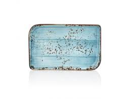 Блюдо прямоугольное 24*15 см голубое "Infinity", By Bone