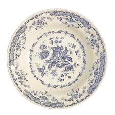 Тарелка суповая 23 см Узор цветок синий
