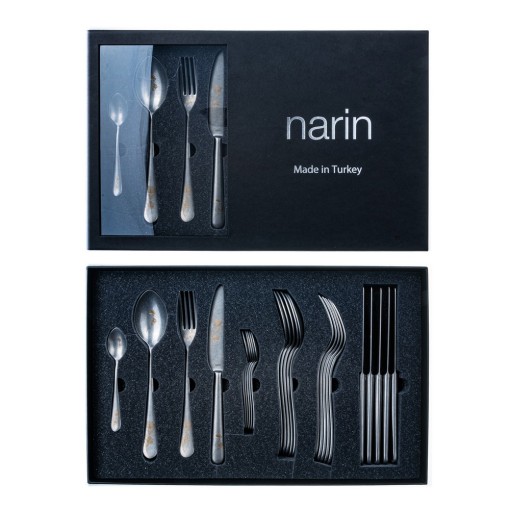 Набор столовых приборов 6 персон, 24 предмета, Epsilon Retro Flower