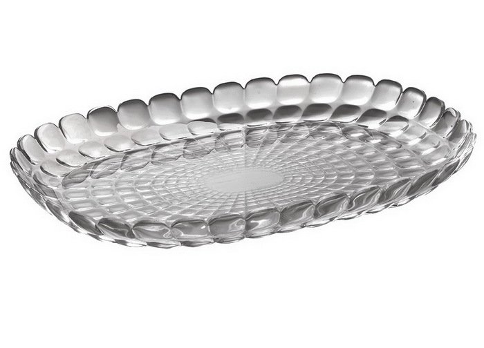Блюдо Тиффани 32 см, серое, акрил