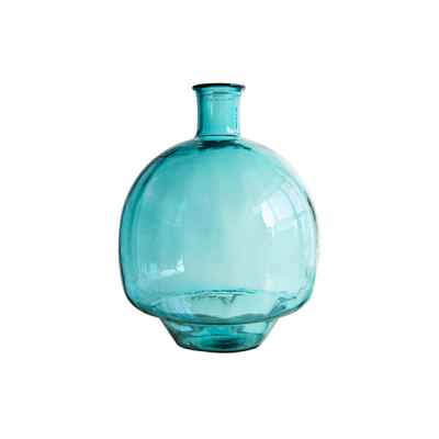 Ваза для интерьера, d=34 h=44см, голубое стекло