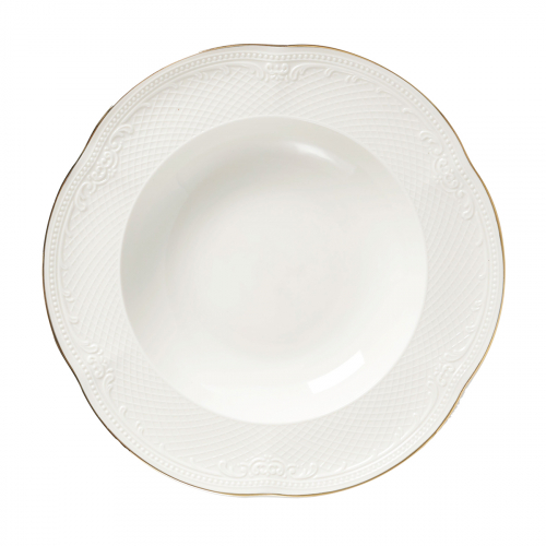 Тарелка глубокая 23 см Aristocrat GOLD, Noble, фарфор