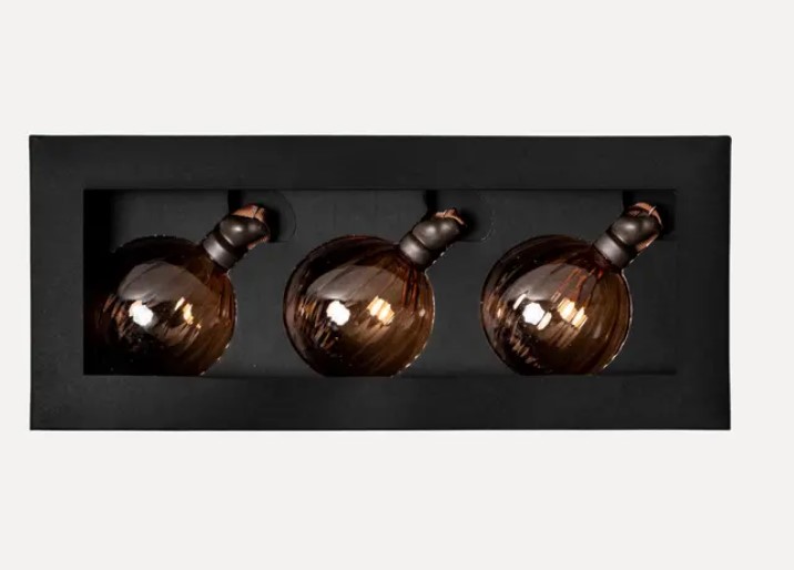 Шары в наборе D8 см, 3шт, стекло, коричневый