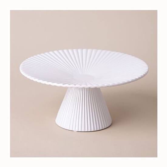 Блюдо для торта на ножке 20,5х9,5 см белый фарфор