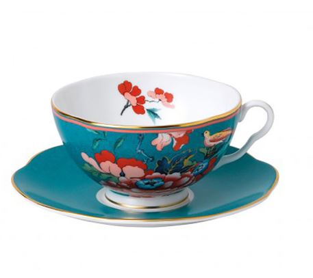Чайная пара 320 мл бирюзовая Wedgwood Paeonia Blush