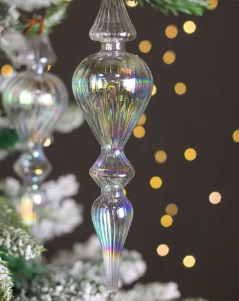 Подвес сосулька L21,5 см, стекло, прозрачный