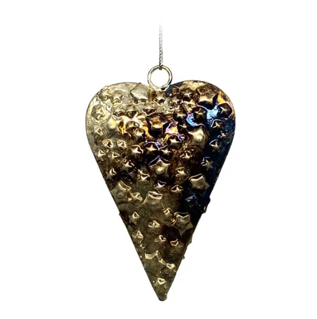 Подвес СЕРДЦЕ 8х11 см, металл, золотой