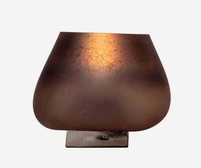 Ваза 30x18 см, стекло, металл, бронзовый