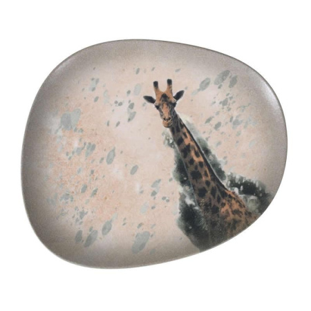Тарелка 33 см ассиметричная Жираф, Саванна
