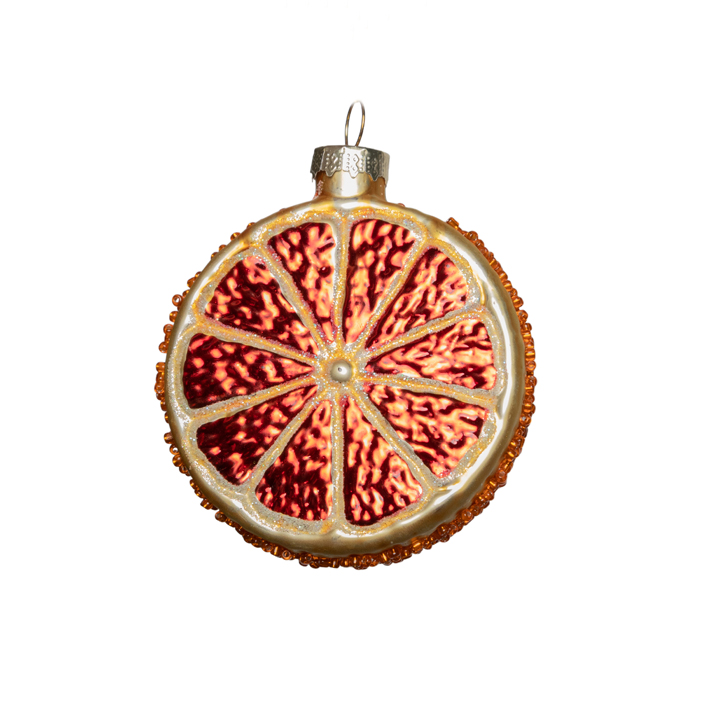 Подвес АПЕЛЬСИН 7х4х8 см, стекло, золотой