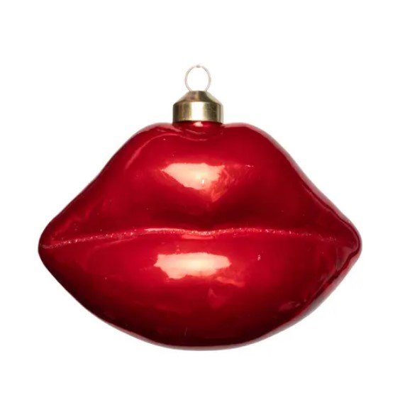 Подвес ГУБЫ 12х8 см, стекло, красный