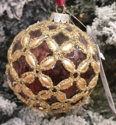 Красно-золотой шар 8 см 1