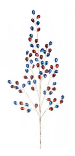Ветка из красных  и синих страз L, 75*40*32 см
