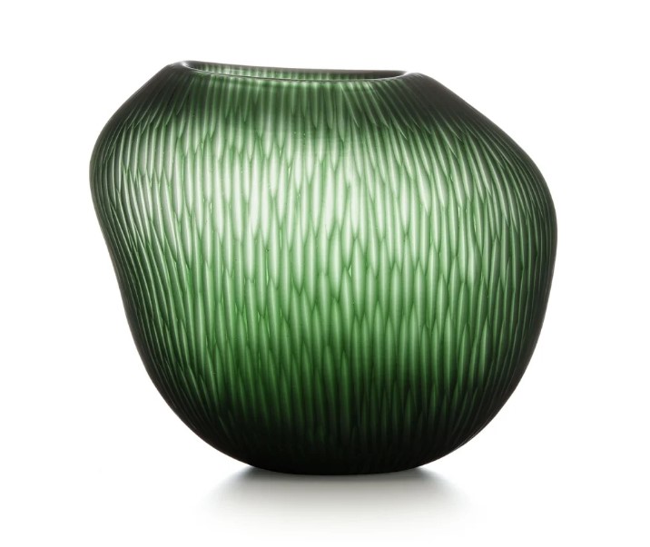 Ваза IVV 24 см Carving frosted green