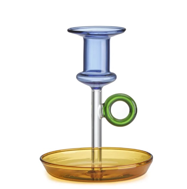 Подсвечник IVV Le Bugie candlestick bud light blue green and amber 14 см