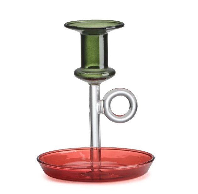 Подсвечник IVV Le Bugie candlestick bud green transparent and red 14 см