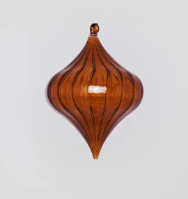 Подвес ручной работы МИНДАЛЬ L12 D10 см, стекло, коньячный,