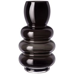 Ваза "Пирамидка" диаметр 12,5 см высота 24 см, темно-серое стекло