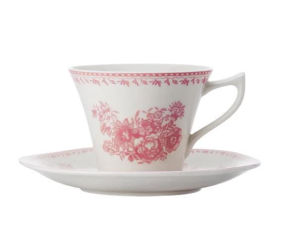 Чайная пара 170 мл Lancaster розовая фарфор