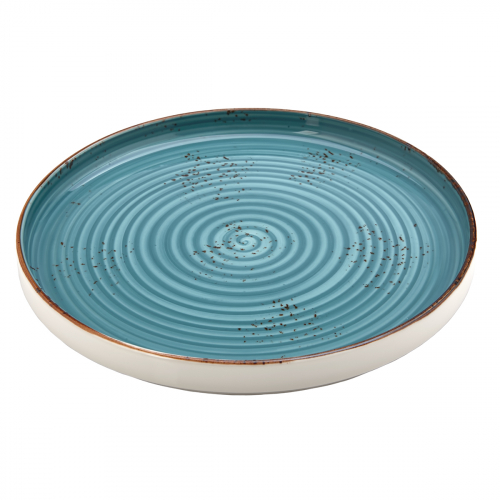 Тарелка 23 см с прямым бортом голубая "Infinity", By Bone