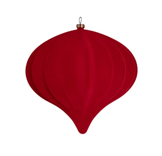 Подвес ЛУКОВИЦА D15 см, пластик, флок, красный,