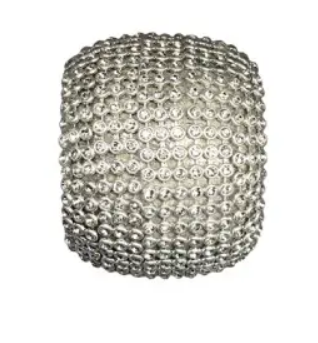 Кольцо для салфеток D5 см с кристаллами, пластик, серебряный