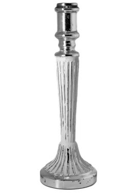 Подсвечник серебро с белым, 32см.